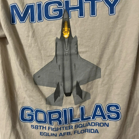 Boys Elgin Air-force Base Florida Mighty Gorillas 58th Fighter Squadron Size XL - Picture 5 of 5